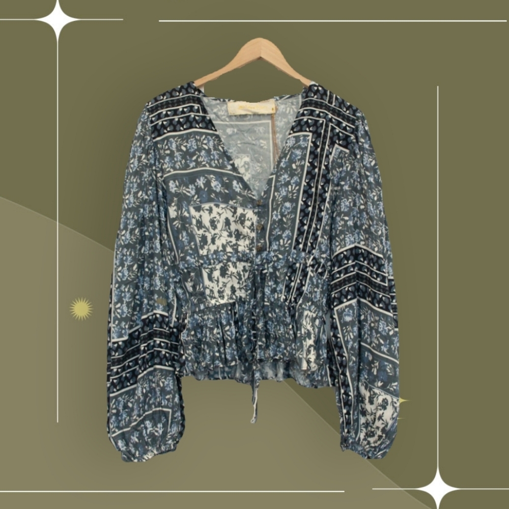 🍋✨ NWT Jen's pirate booty Roma tarot top in Roma storm size s
